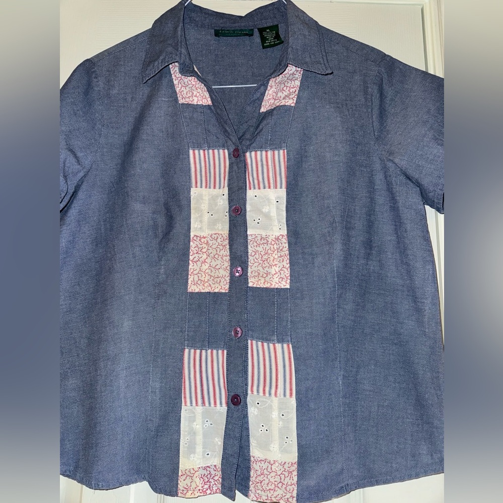 Vintage Lemon Grass Studio Patchwork Top